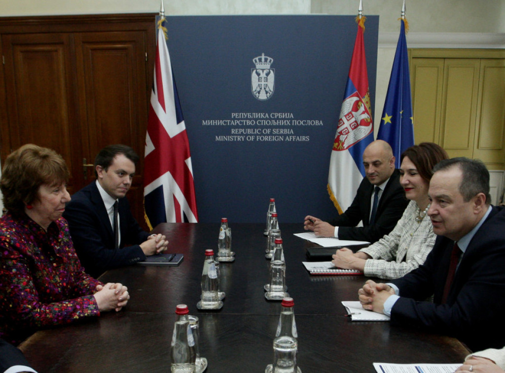 Dacic, Ashton discuss Belgrade-Pristina dialogue