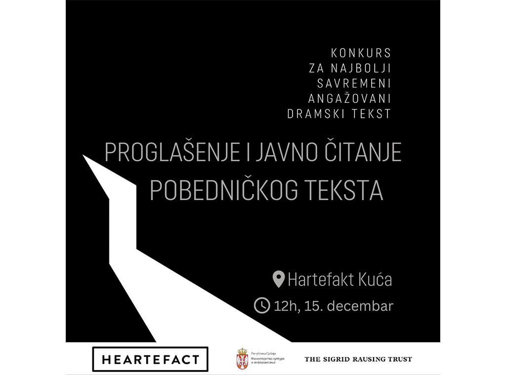 Hrvatski pisac Davor Špišić osvojio je Hartefaktovu nagradu za najbolji savremeni angažovani dramski tekst