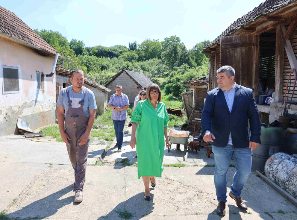 Ministarka Maja Gojković posetila poplavljena područja u opštini Irig