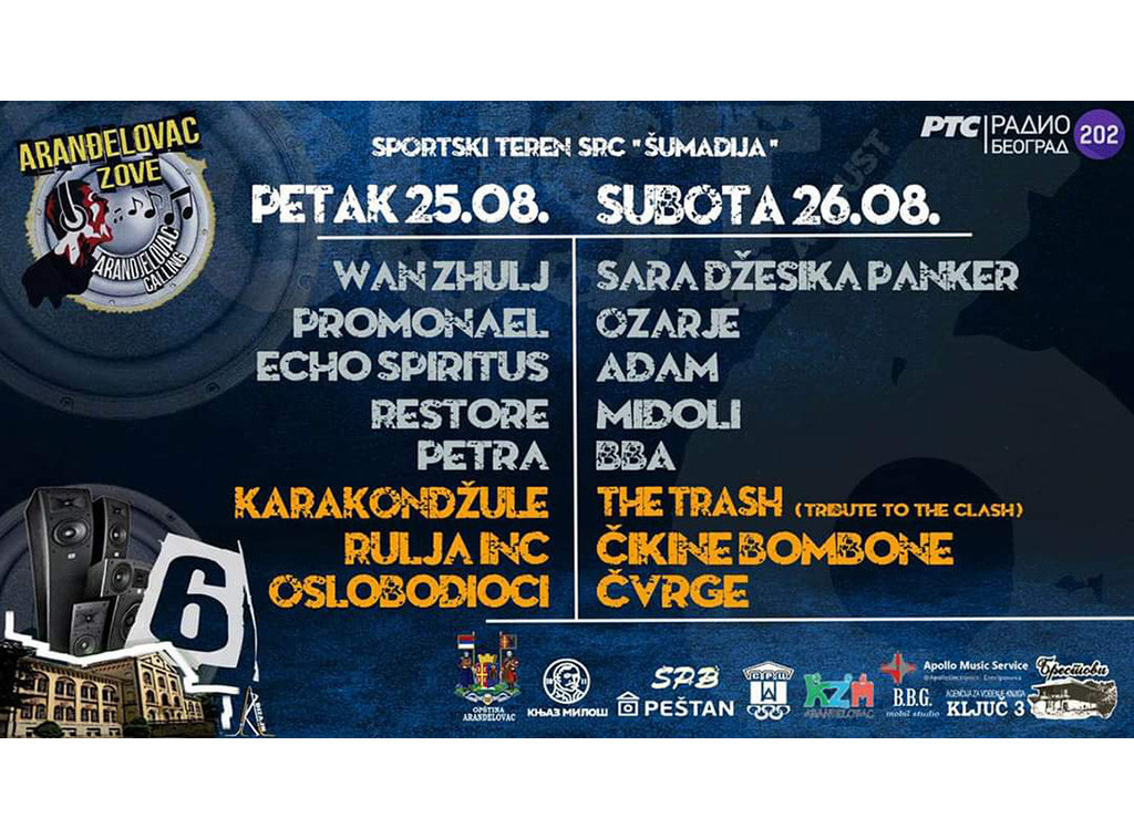 Muzički festival "Aranđelovac zove" biće održan 25. i 26. avgusta