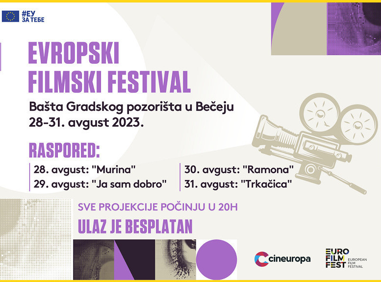 Evropski filmski festival u Bečeju biće organizovan od 28. do 31. avgusta