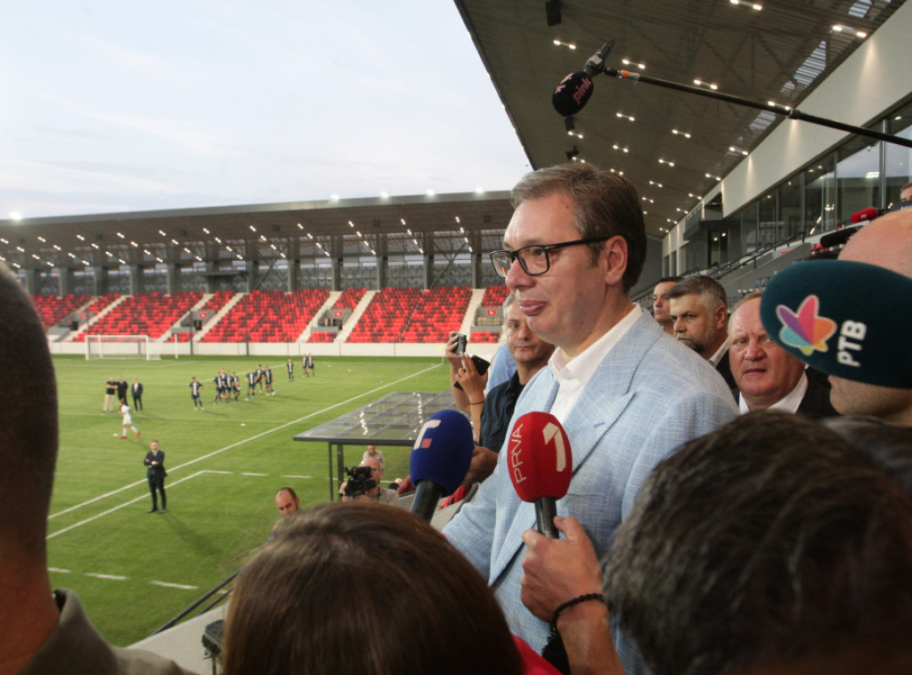 Vučić: Leskovac i jug Srbije zaslužuju veličanstven stadion; Osećam se kao na najboljem stadionu u Engleskoj