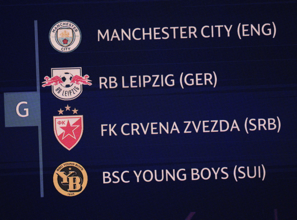 Red Star Belgrade to play Man City, RB Leipzig and Young Boys in UEFA Champions League