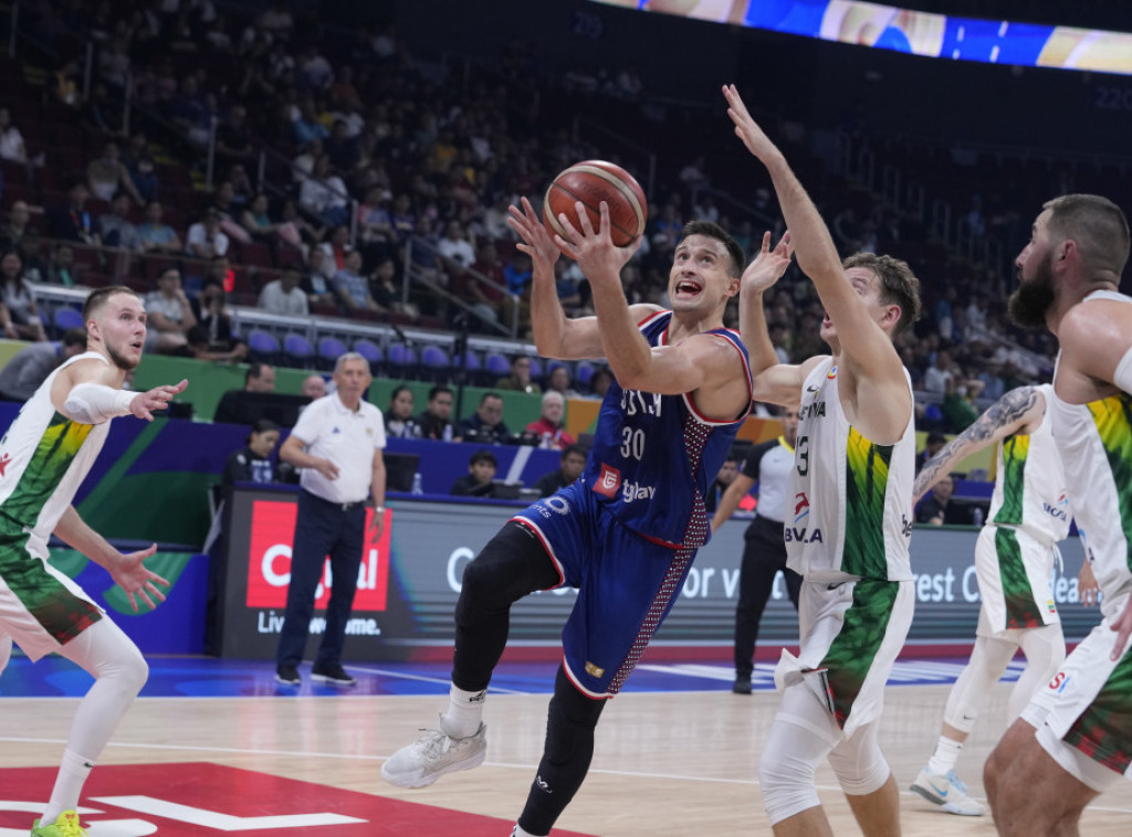 Serbia crush Lithuania to advance to basketball world cup semis