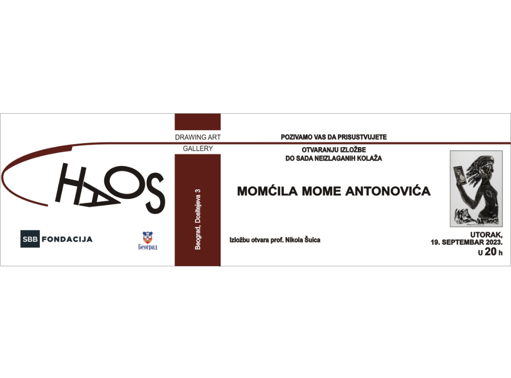 Jesenja sezona u u Galeriji Haos počinje 19. septembra izložbom Mome Antonovića