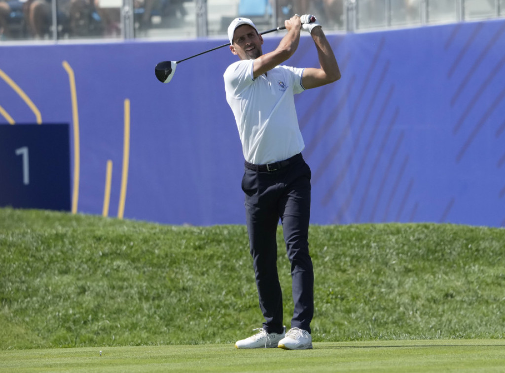 Djokovic plays golf at Ryder Cup in Rome