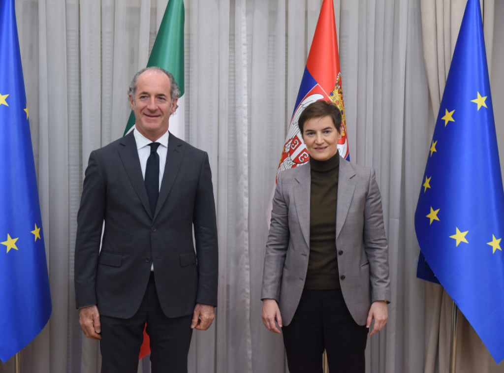 Ana Brnabić razgovarala sa predsednikom italijanske regije Veneto o saradnji i investicijama