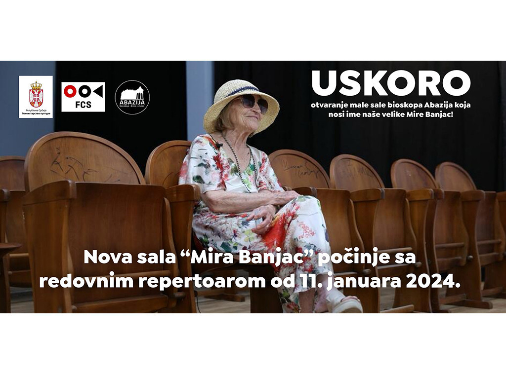 Sala "Mira Banjac" u bioskopu Abazija na Paliću počinje sa radom 11. januara