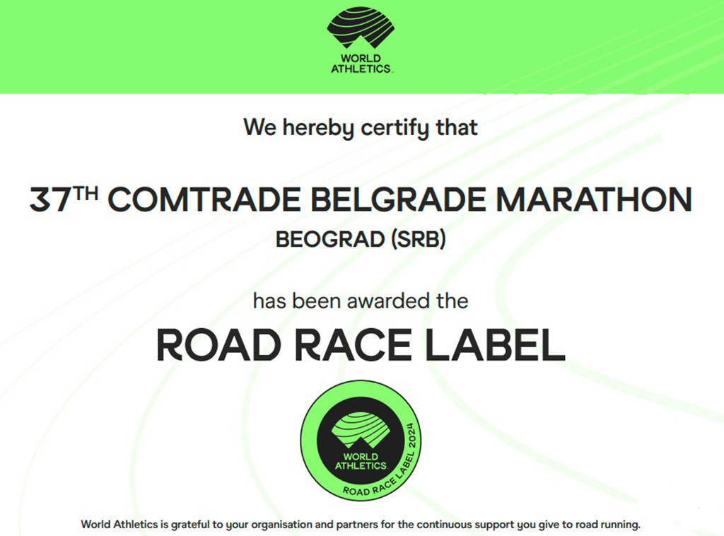 Svetska atletika odala priznanje Beogradskom maratonu