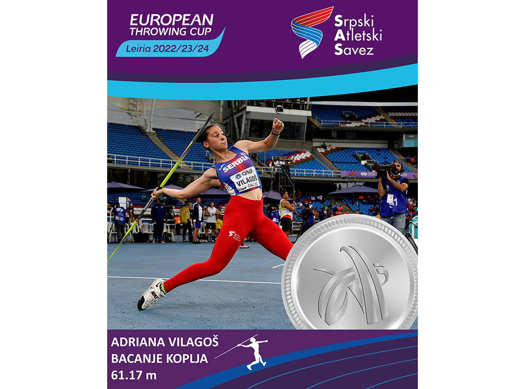 Srpska atletičarka Adriana Vilagoš osvojila srebrnu medalju na Evropskom kupu