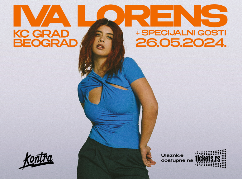 Koncert pop pevačice Ive Lorens 26. maja u KC Grad