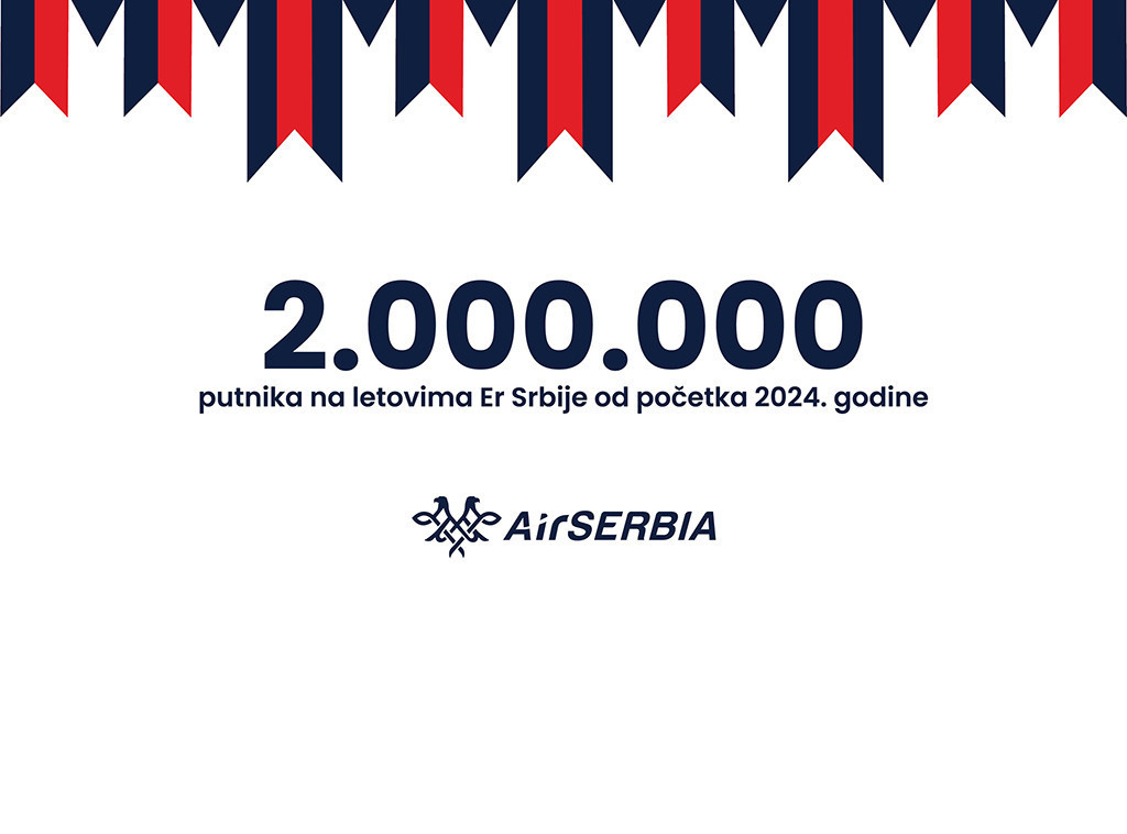 Er Srbija prevezla dva miliona putnika od početka 2024. godine