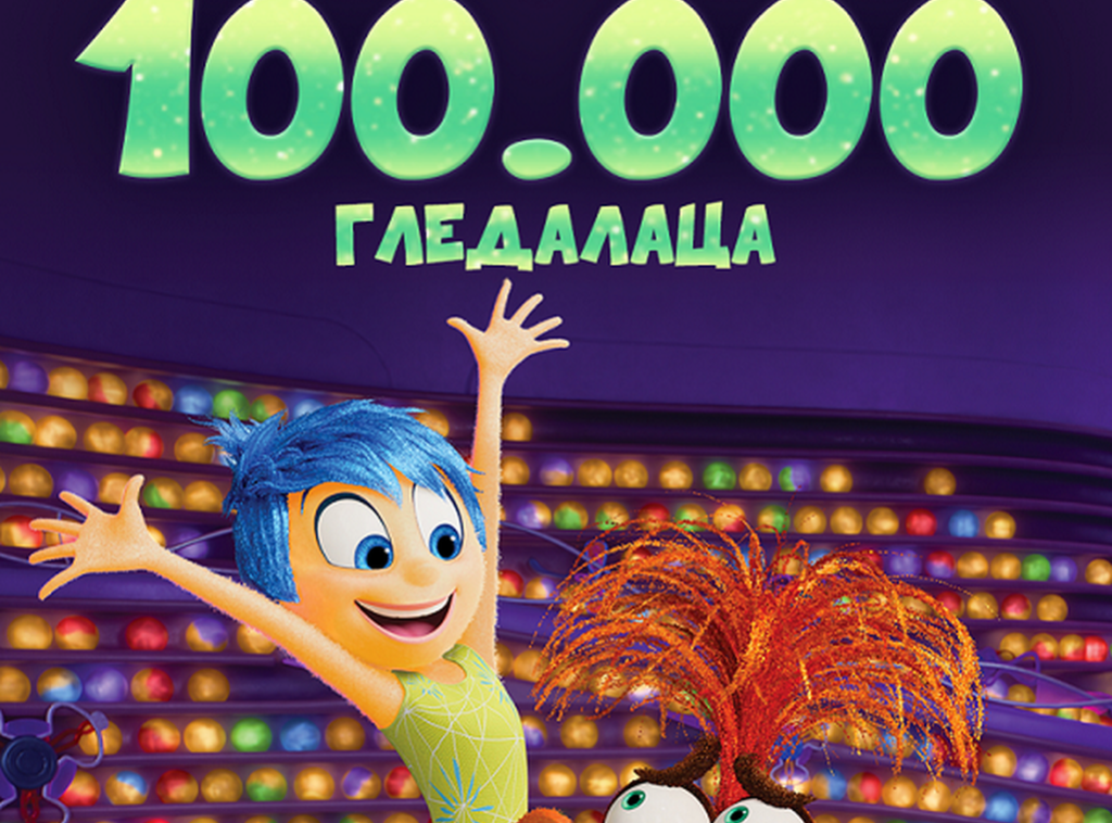 Animirani film "U mojoj glavi 2" pogledalo 100.000 bioskopskih gledalaca u Srbiji