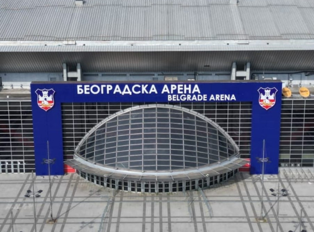 Aleksandar Šapić: Završeno postavljanje natpisa "Beogradska arena" i četiri grba Grada Beograda