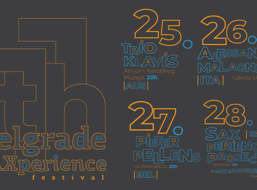 Festival saksofona, Belgrade Saxperience od 25. do 28. septembra u Beogradu