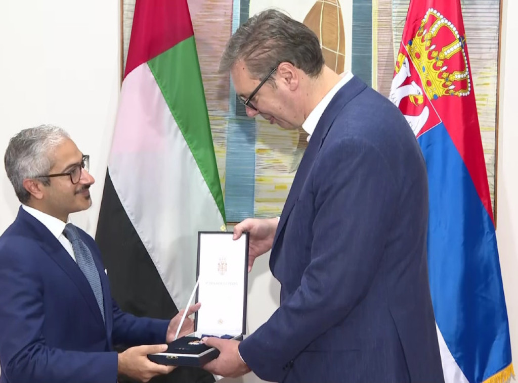 Vucic awards Order of Serbian Flag, 2nd class to UAE ambassador to UN