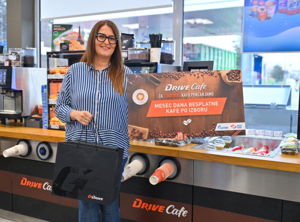 NIS u Nišu nagradio sedmomilionitog kupca "Drive cafe" kafe