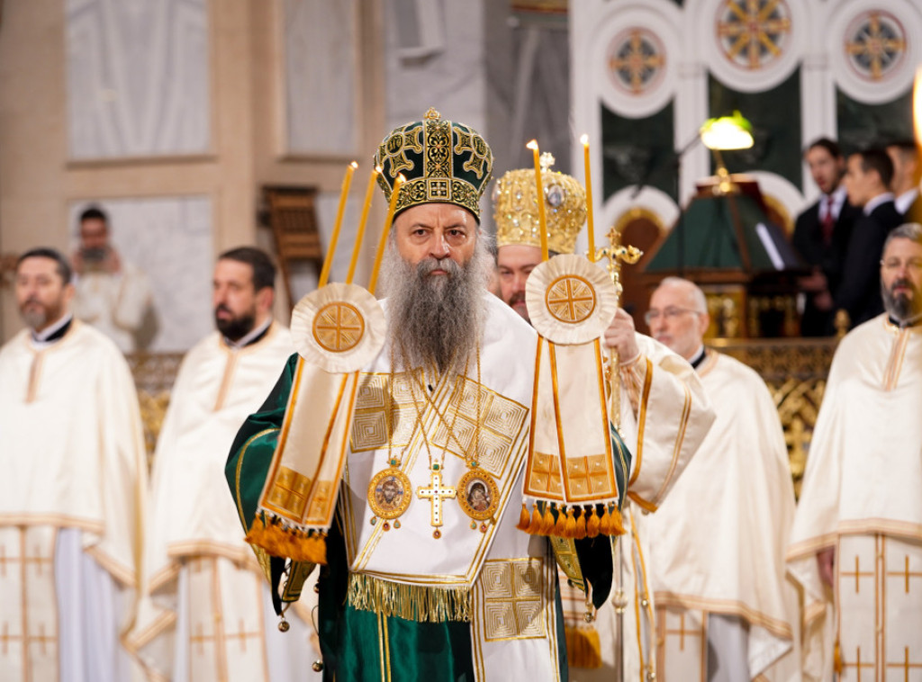 Patriarch Porfirije leads Orthodox Christmas liturgy in Belgrade's Church of St Sava