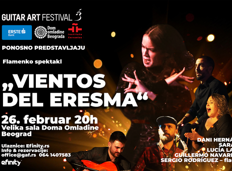 Guitar Art Festival: Koncert flamenko muzike i plesa "Vientos del Eresma" 26. februara u Domu omladine Beograd